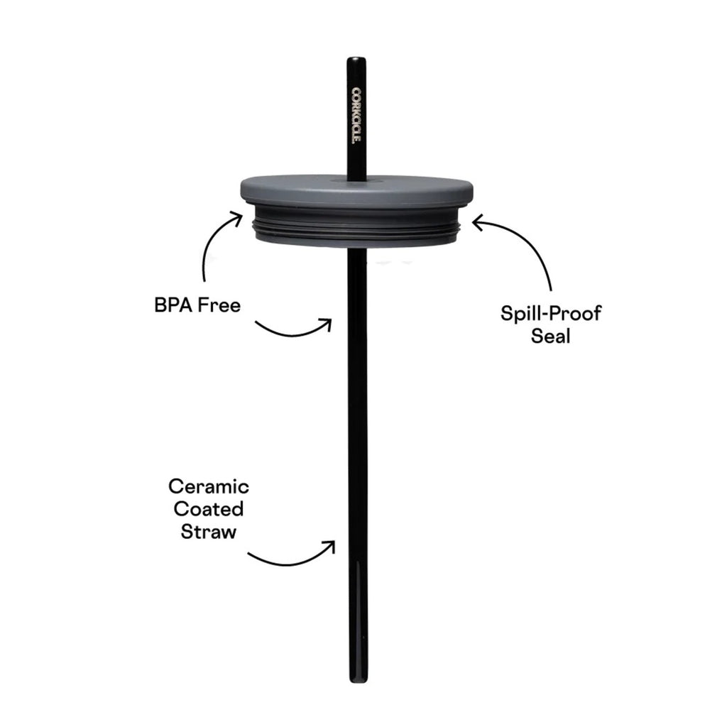Corkcicle Cold Cup with Ceramic Coated Straw Lid, 24 oz - Matte Black - View 6