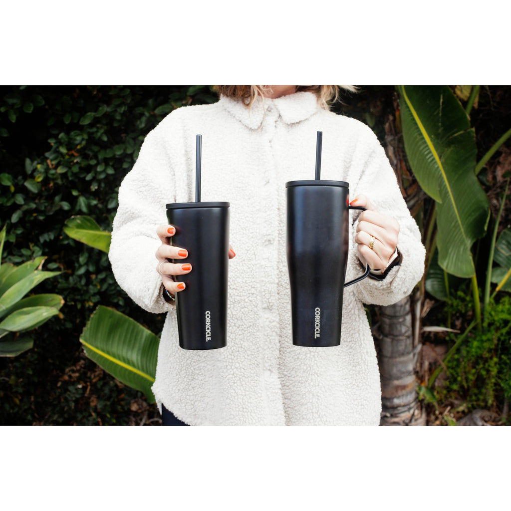 Corkcicle Cold Cup with Ceramic Coated Straw Lid, 24 oz - Matte Black - View 9