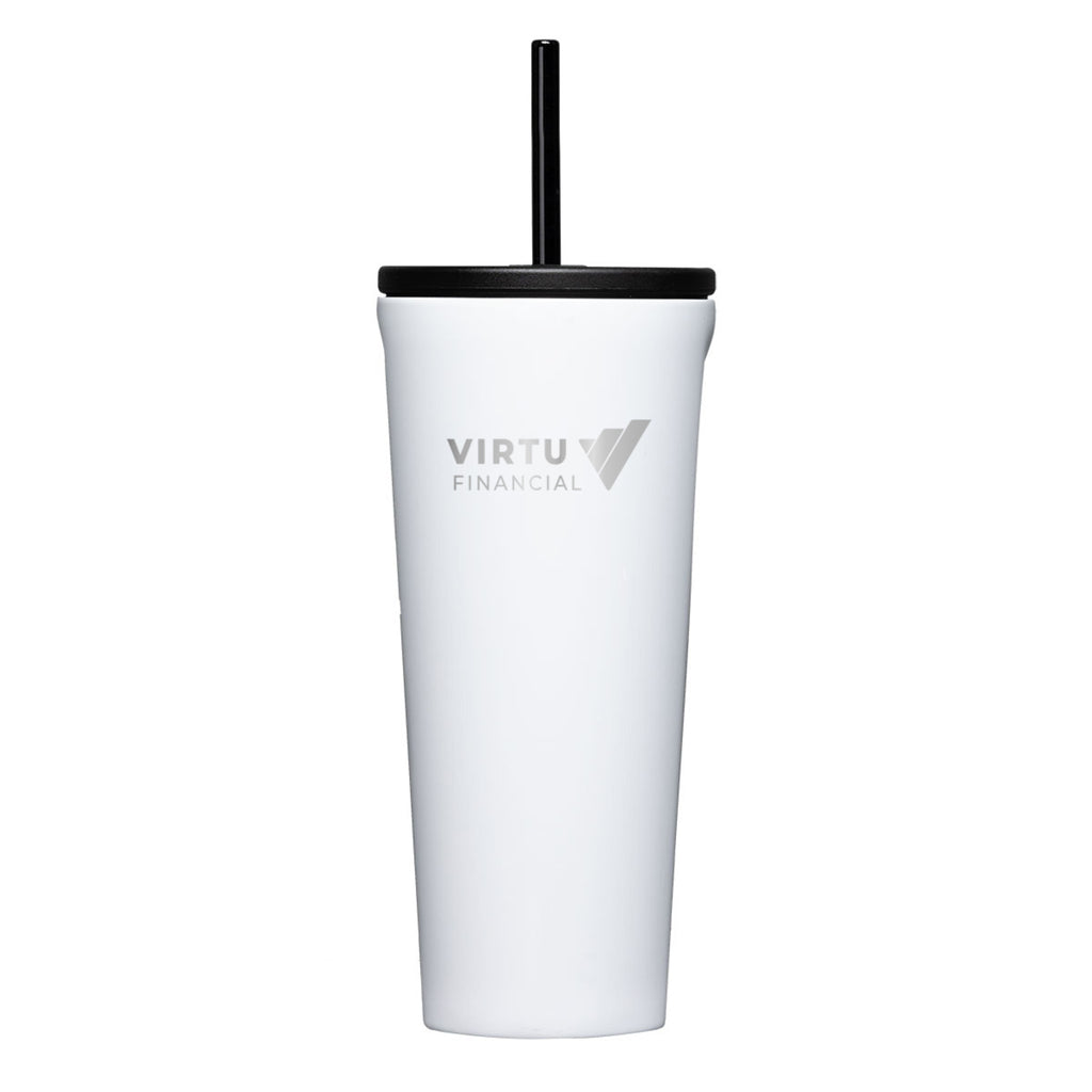 Corkcicle Cold Cup with Ceramic Coated Straw Lid, 24 oz - White - View 1
