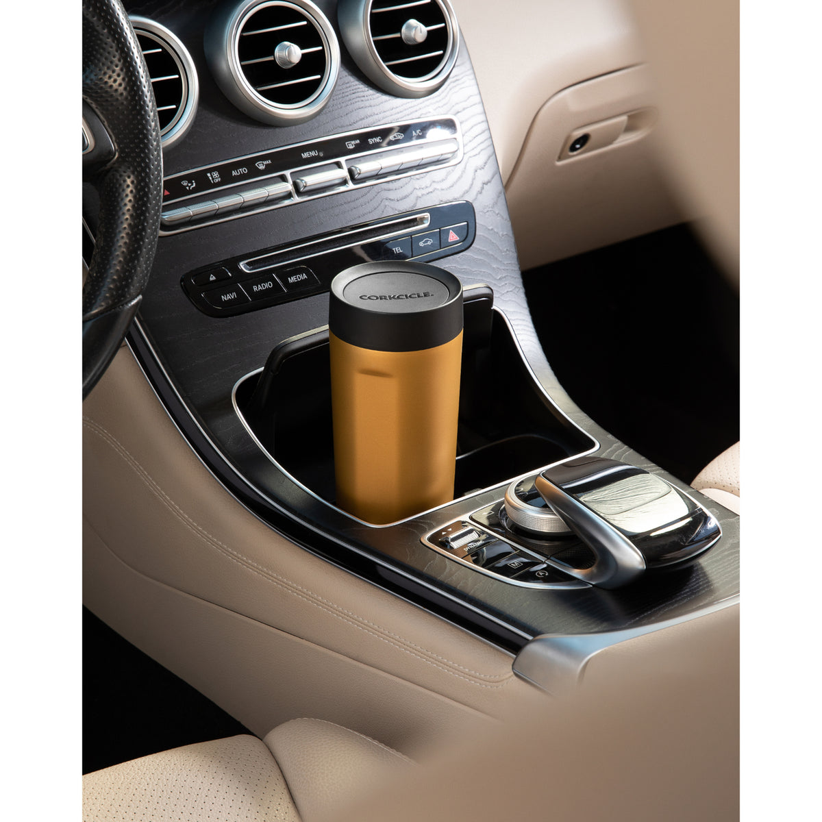 Corkcicle Commuter Cup, Spill Proof, 17 oz Full Color - Gold - View 11
