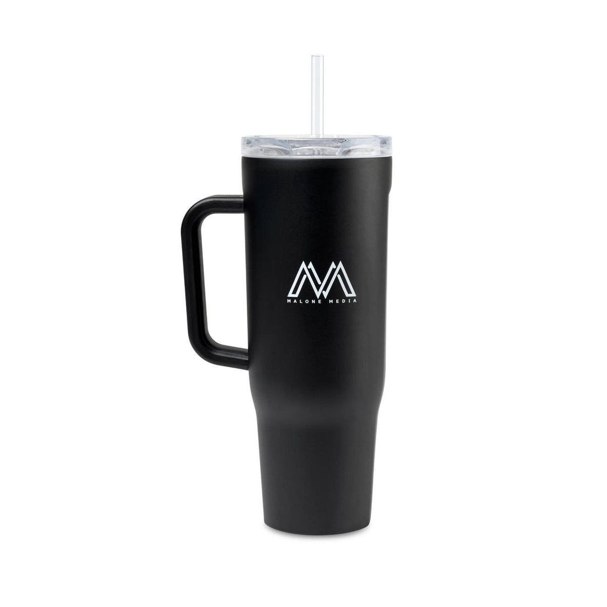 Corkcicle Cruiser Tumbler with Handle, 40 oz Laser Engraving - Matte Black - View 1