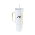 Corkcicle Cruiser Tumbler with Handle, 40 oz Laser Engraving - White - View 1