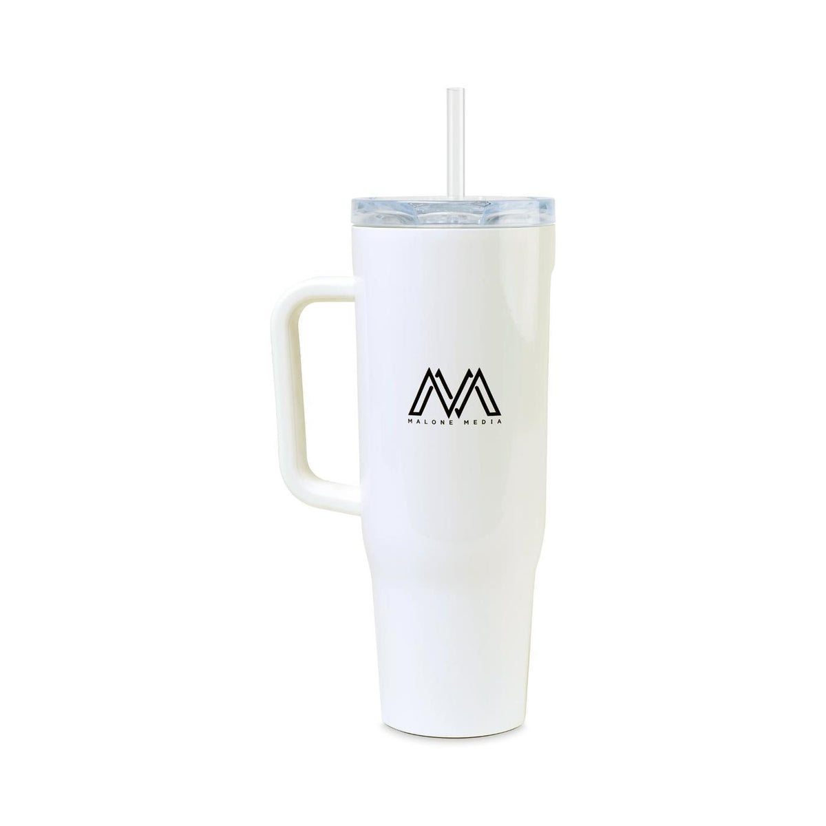 Corkcicle Cruiser Tumbler with Handle, 40 oz Laser Engraving - White - View 1