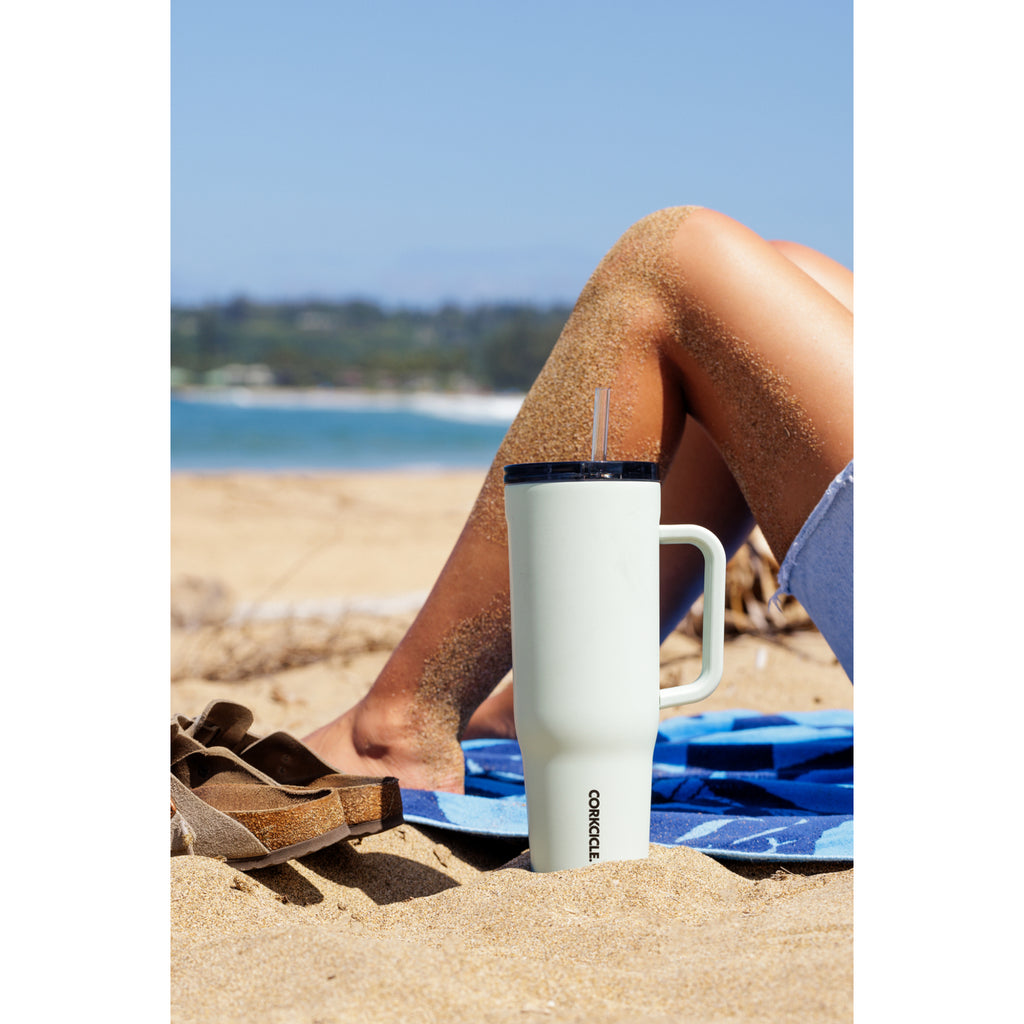 Corkcicle Cruiser Tumbler with Handle, 40 oz Laser Engraving - White - View 4
