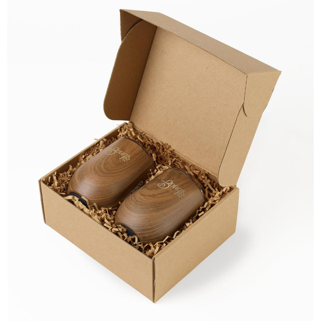 Corkcicle Gift Box with Two Stemless Wine Cups - Walnut - View 1
