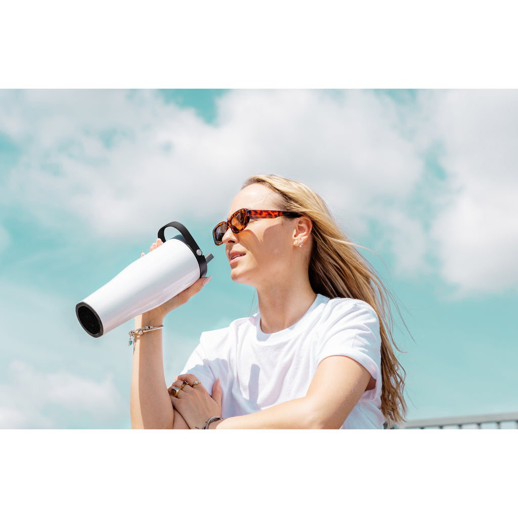 Corkcicle Go Cup XL with Straw and Handle, 30 oz - White - View 4