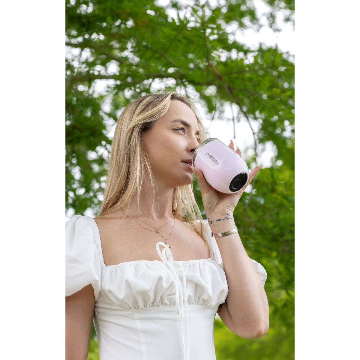 Corkcicle Insulated Stemless Wine Cup, 12 oz Full Color - Powder Puff - View 6