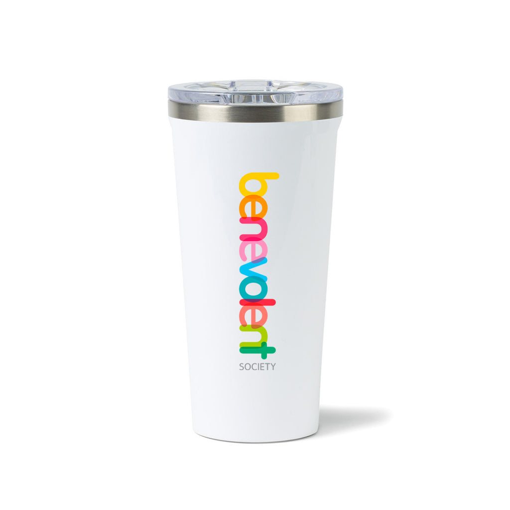Corkcicle Triple Insulated Tumbler, 16 oz Laser Engraving - Gloss White - View 1