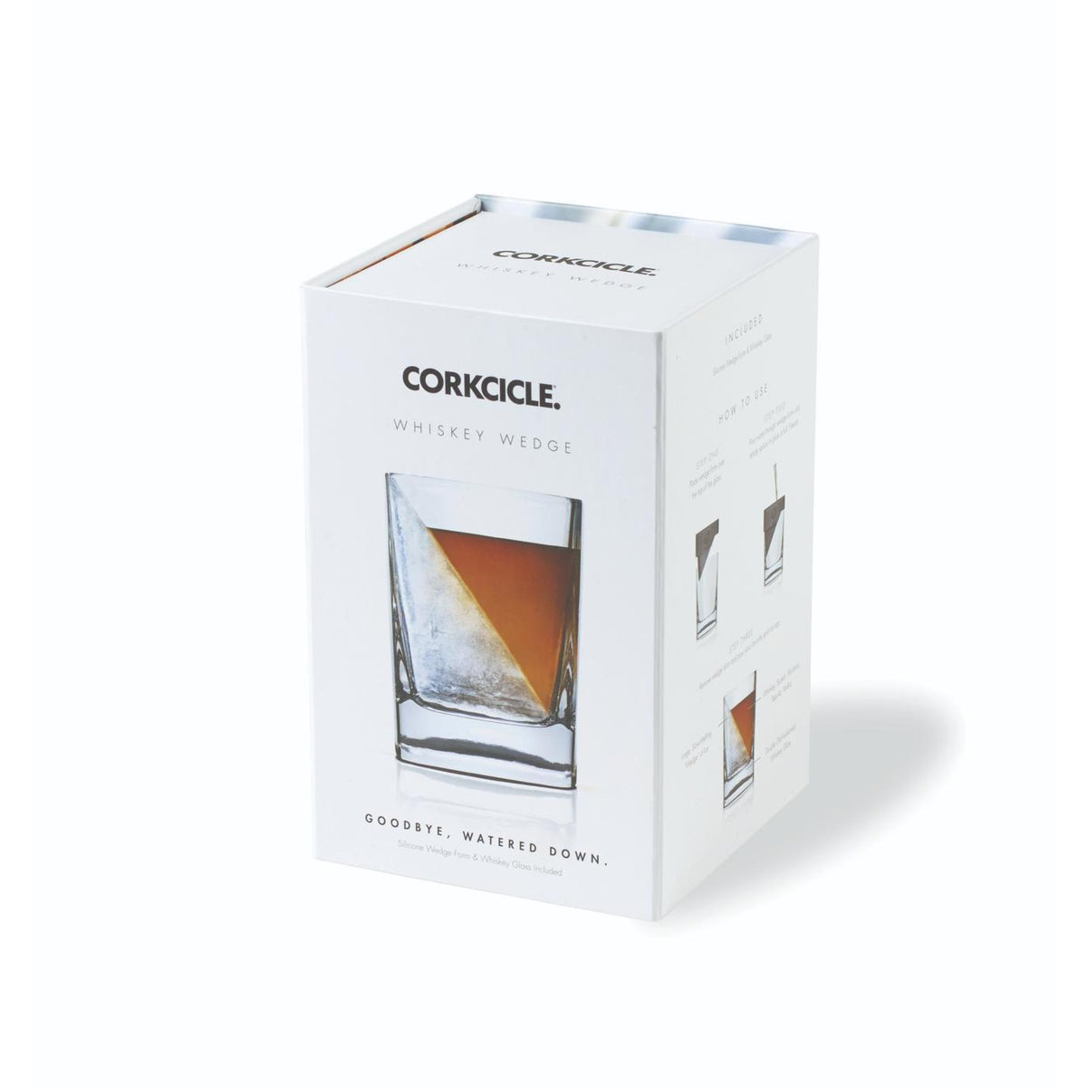 Corkcicle Whiskey Wedge Glass with Ice Mold Laser Engraving - Clear - View 4