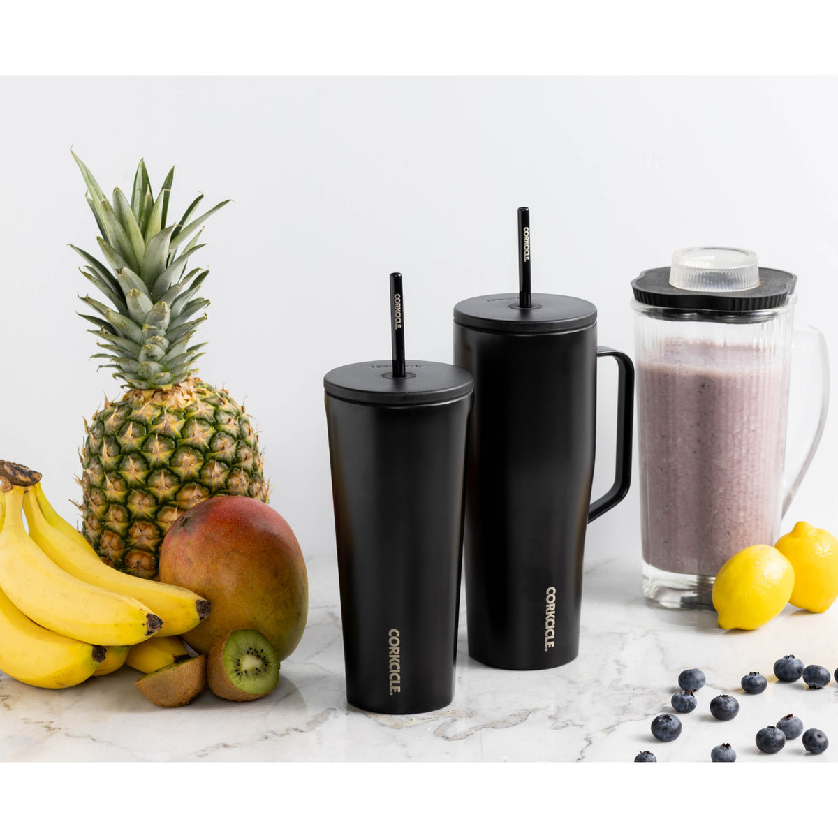 Corkcicle XL Cold Cup with Handle, 30 oz Full Color - Matte Black - View 9
