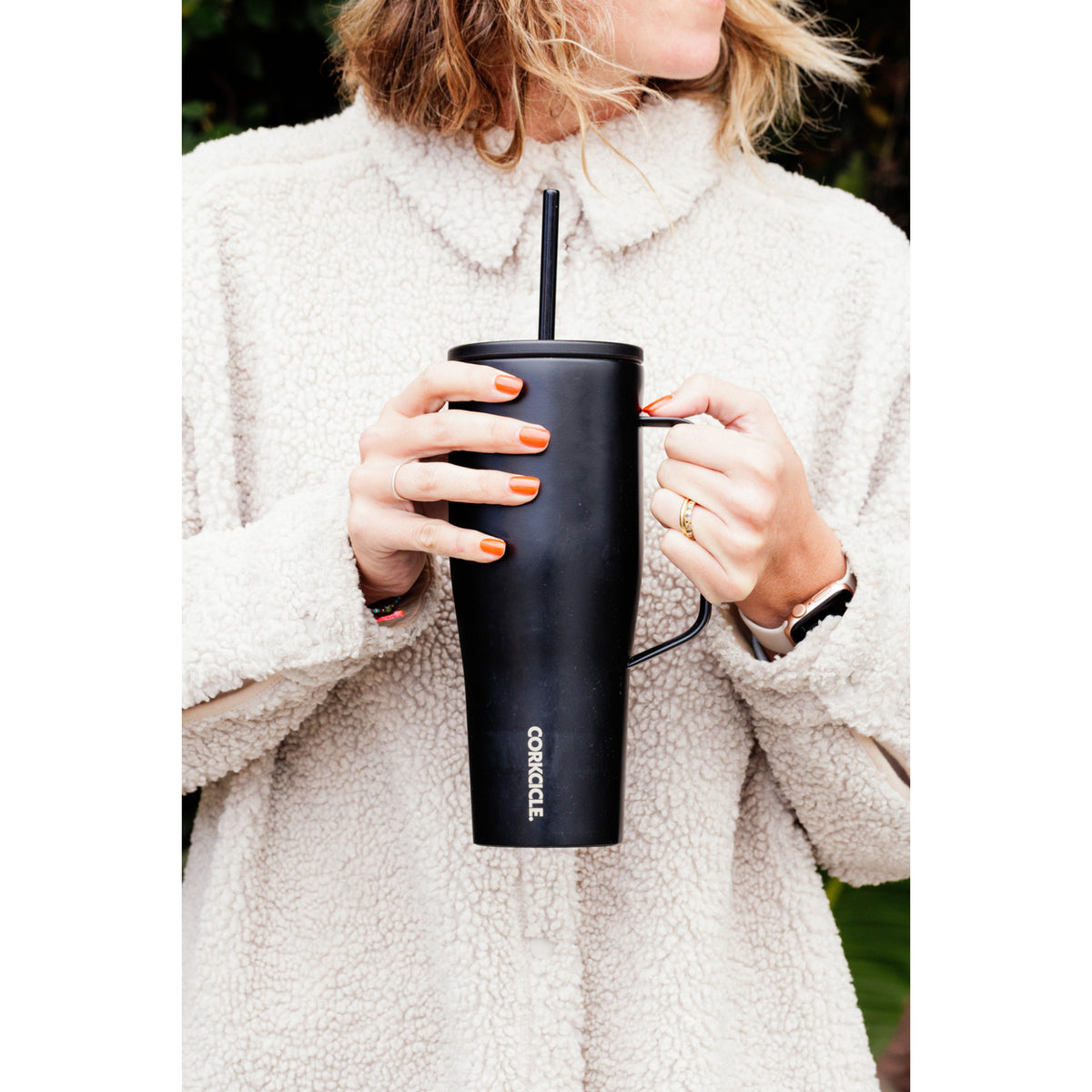 Corkcicle XL Cold Cup with Handle, 30 oz - Matte Black - View 5