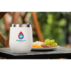 Corzo Insulated Cup with Press-On Lid, 12 oz - White - Front 2