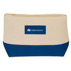 Cosmetic Bag, Allure - Natural With Blue - Pad Print