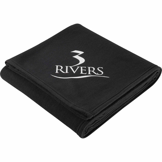 Cotton Blend Sweatshirt Blanket, 50 x 60 Inches Embroidery