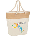 Cotton Canvas Rope Tote with Jute Accents, 12 oz Embroidery - Natural - Photo 2