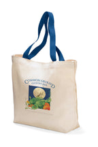 Cotton Canvas Tote with Colored Handles Embroidery - Royal Blue - View 1