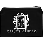 Cotton Canvas Travel Pouch with Zip, 8 oz - Black - Front