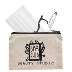 Cotton Canvas Travel Pouch with Zip, 8 oz Full Color - Natural - Straight Side Props