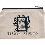 Cotton Canvas Travel Pouch with Zip, 8 oz - Natural - Front
