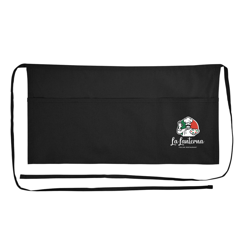 Cotton Half Apron Embroidery - Black - Colorbrite