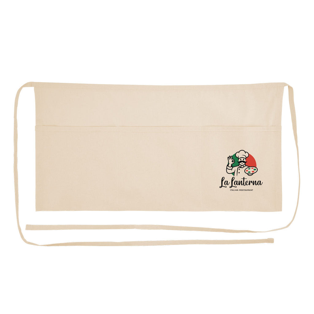 Cotton Half Apron Embroidery - Natural - Colorbrite