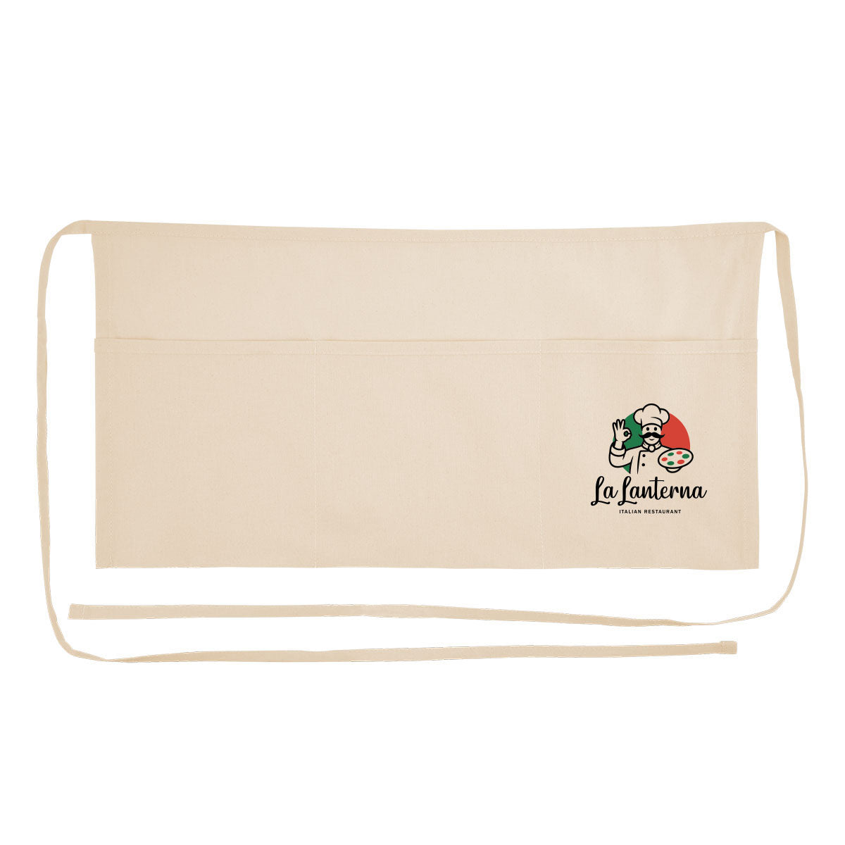 Cotton Half Apron Embroidery - Natural - Colorbrite