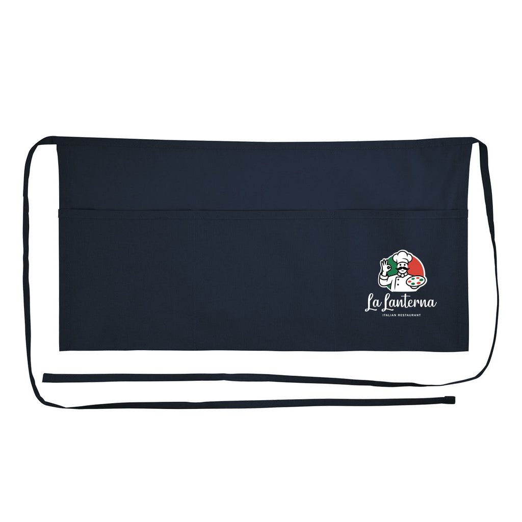 Cotton Half Apron Embroidery - Navy - Colorbrite
