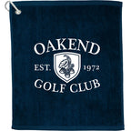 Cotton Terry Golf Towel with Carabiner, 15 x 18 Inches - Navy - Front
