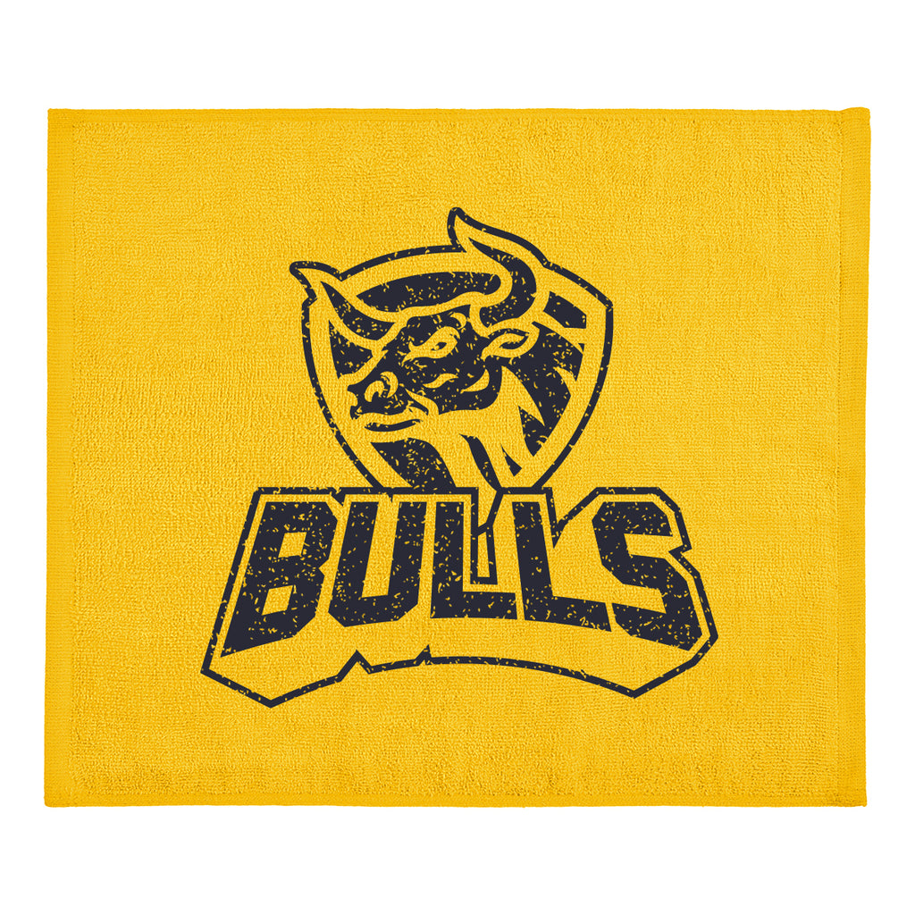 Cotton Velour Rally Towel, 15 x 18 Inches - Athletic Gold - Silk Screen