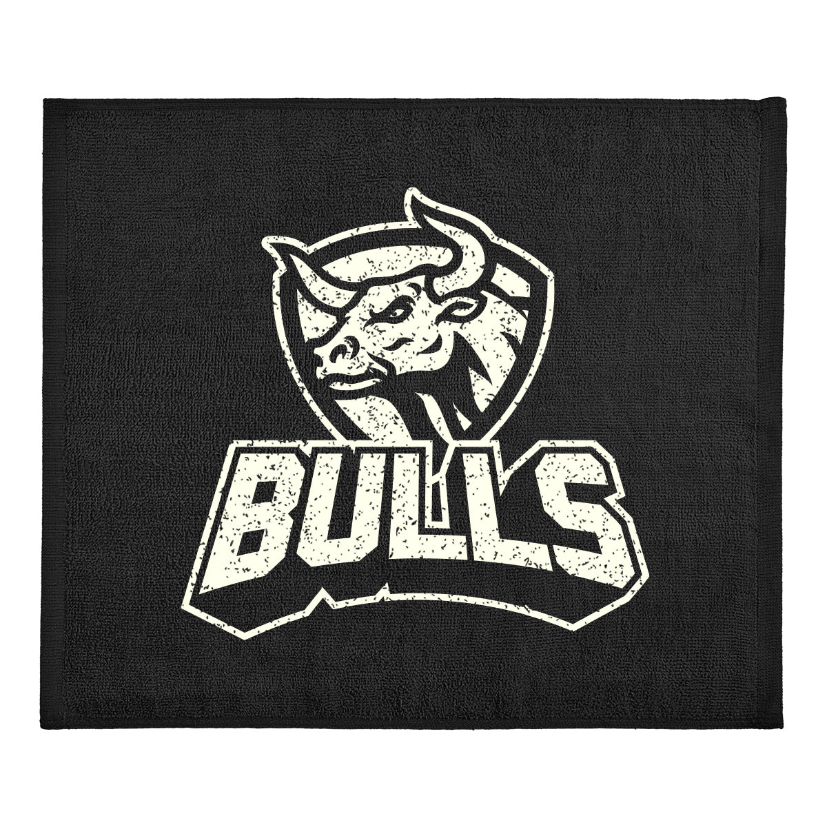 Cotton Velour Rally Towel, 15 x 18 Inches - Black - Silk Screen