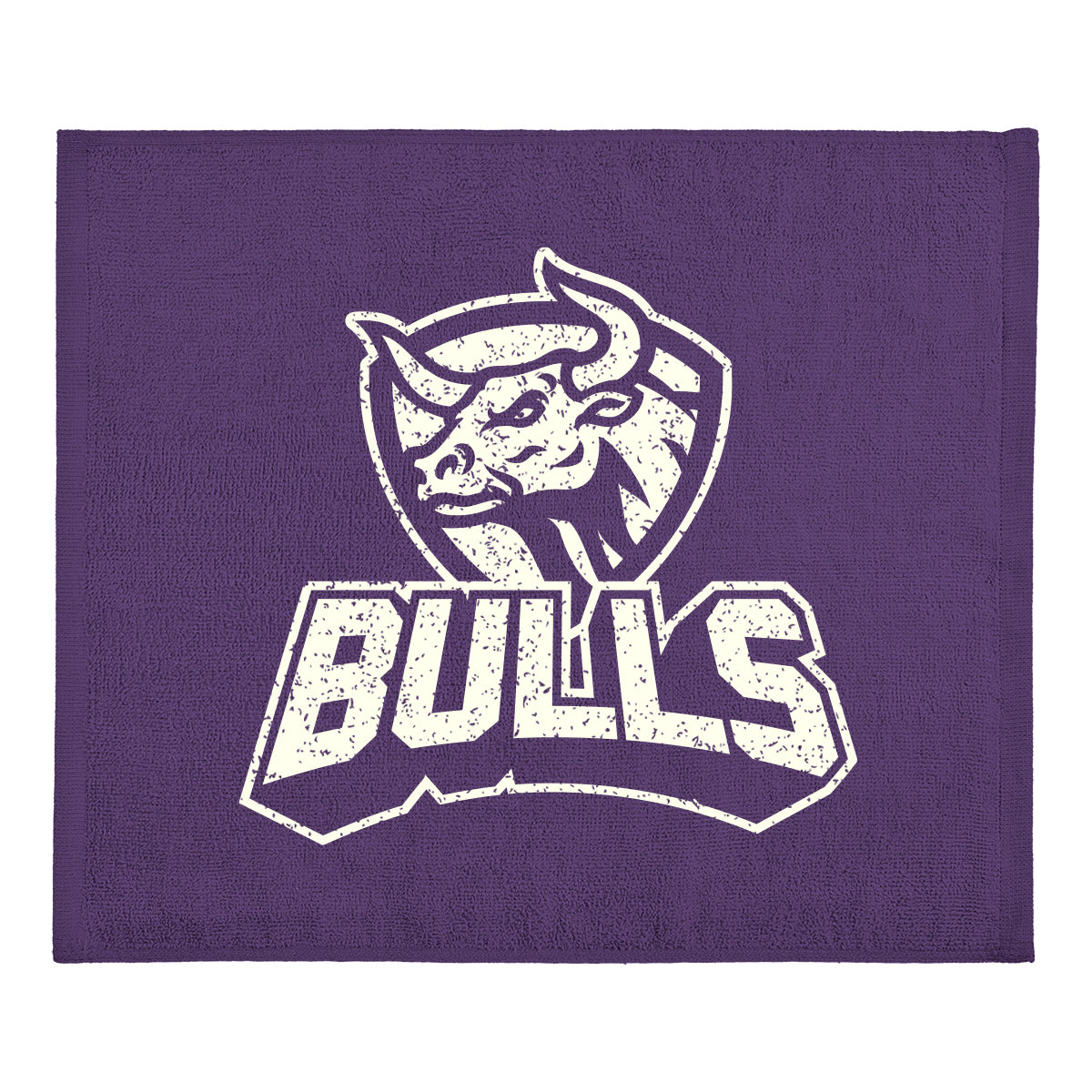 Cotton Velour Rally Towel, 15 x 18 Inches - Purple - Silk Screen