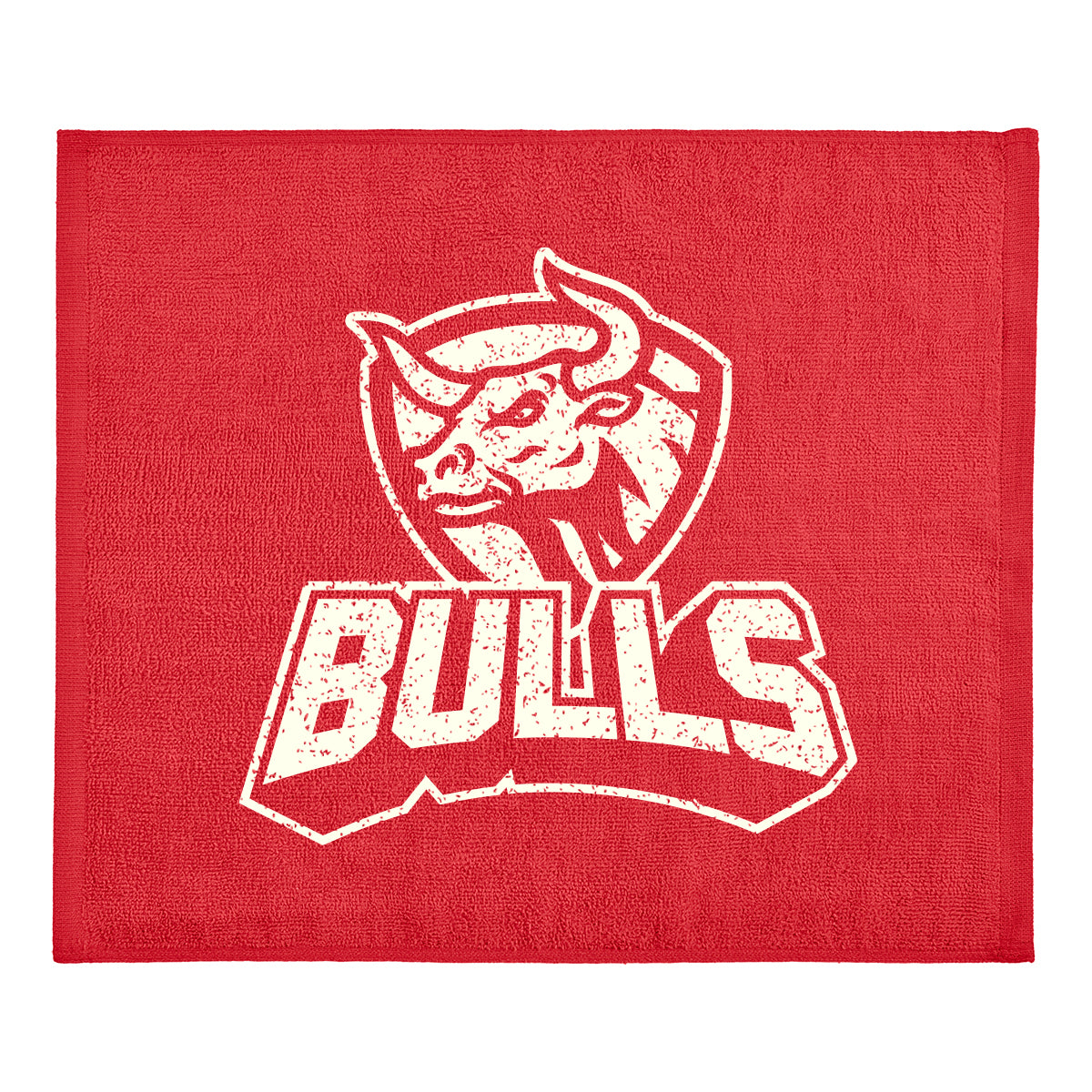 Cotton Velour Rally Towel, 15 x 18 Inches - Red - Silk Screen