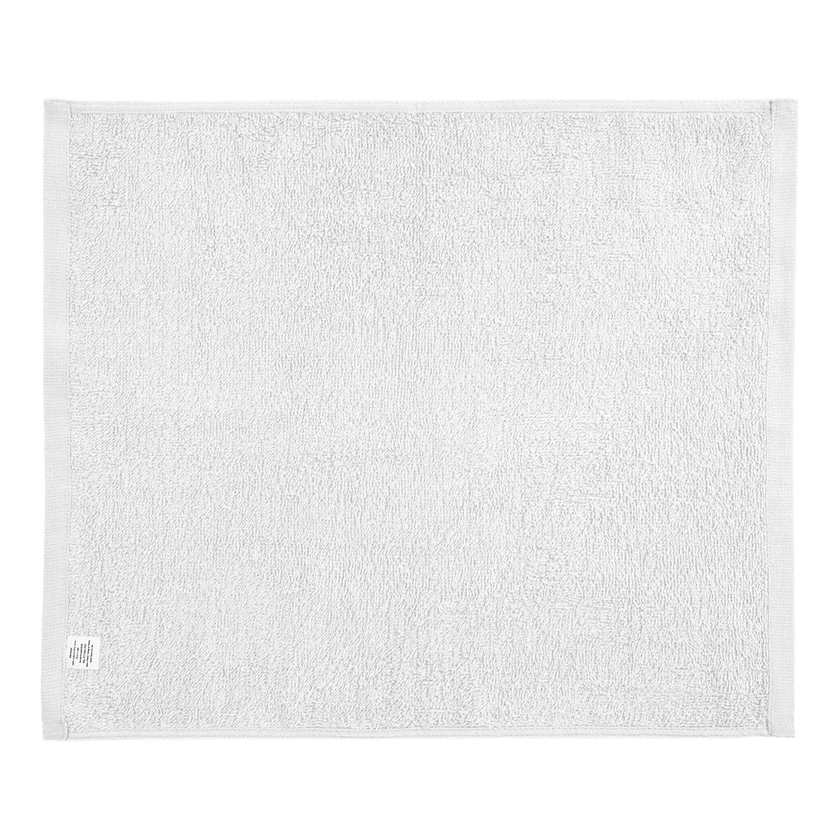 Cotton Velour Rally Towel, 15 x 18 Inches - White - Back