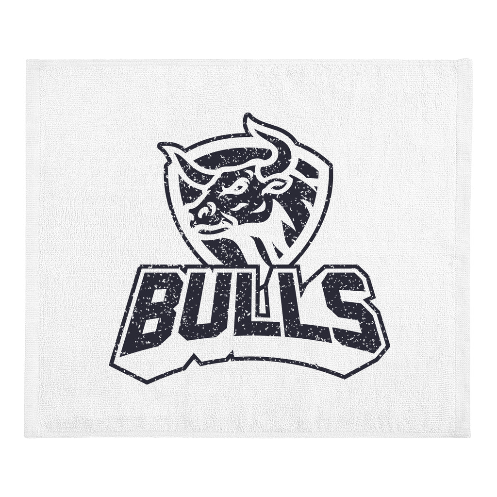 Cotton Velour Rally Towel, 15 x 18 Inches - White - Silk Screen