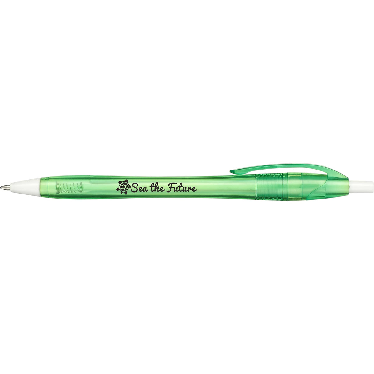 Cougar Ballpoint Pen in Recycled PET - Green - Front
