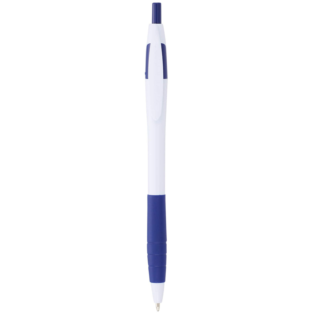 Cougar Ballpoint Pen with Rubber Grip - Wblue - Front 2