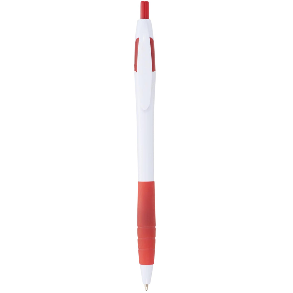 Cougar Ballpoint Pen with Rubber Grip - White w/Red Trim - Photo