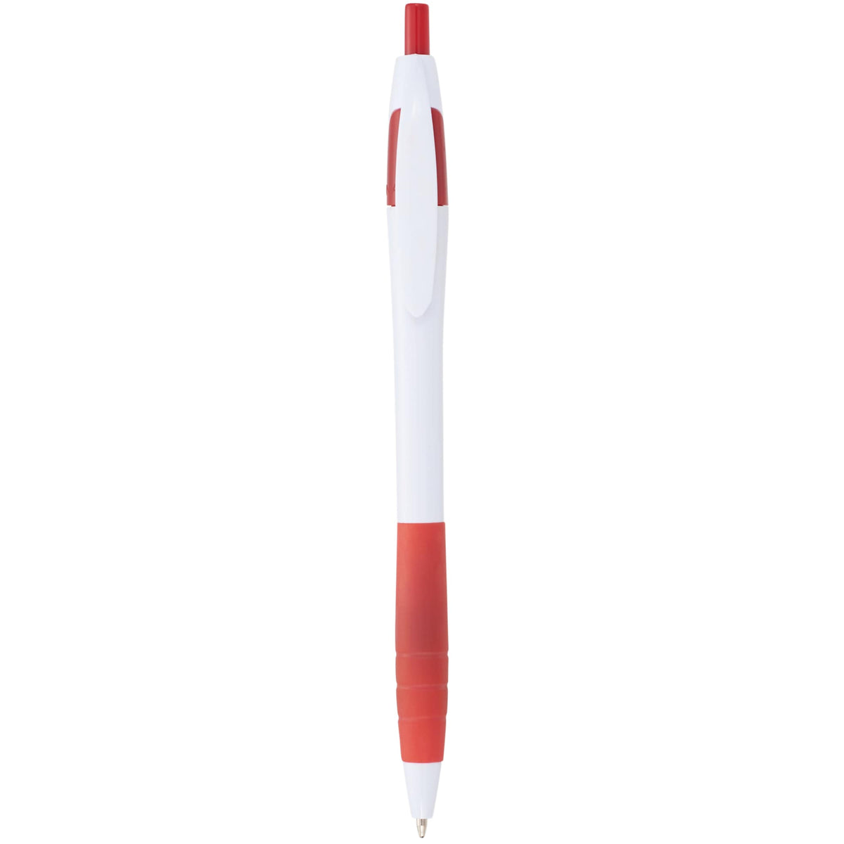 Cougar Ballpoint Pen with Rubber Grip - White w/Red Trim - Photo