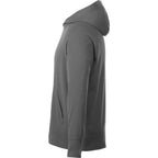 Coville Knit Hoodie with Thumb Holes for Men Debossing - Grey Storm - Left Side