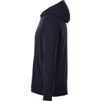 Coville Knit Hoodie with Thumb Holes for Men Debossing - Navy - Left Side