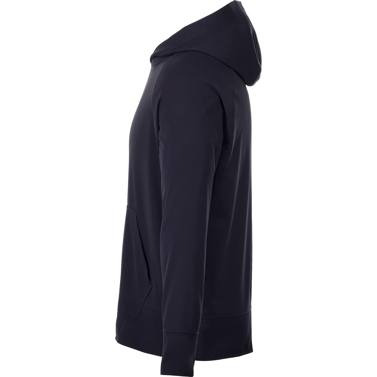 Coville Knit Hoodie with Thumb Holes for Men Debossing - Navy - Left Side