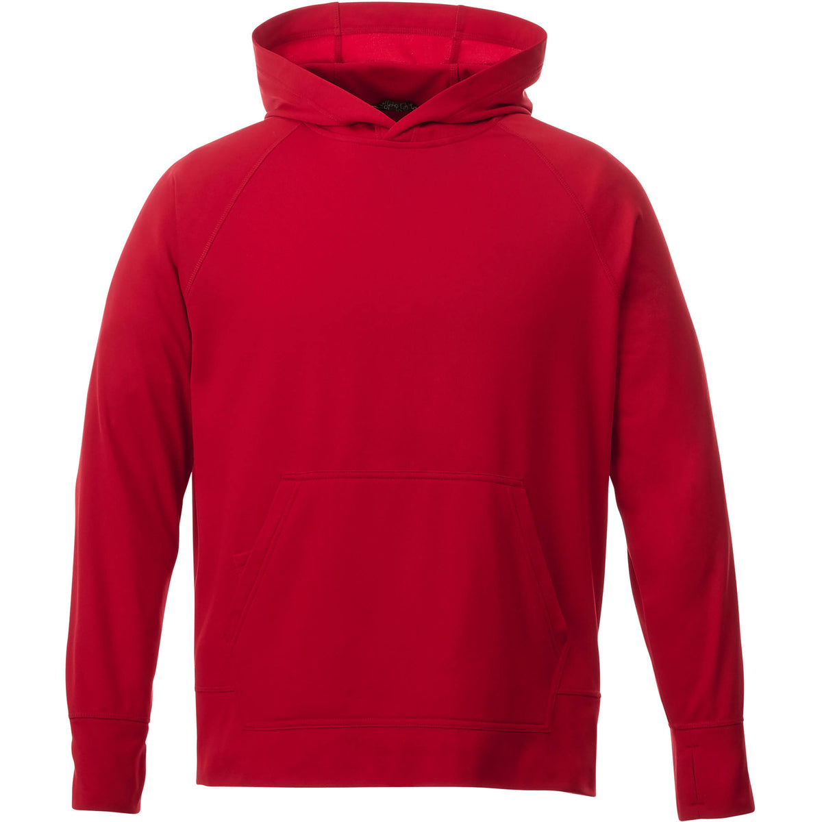 Coville Knit Hoodie with Thumb Holes for Men Debossing - Team Red - Front Flat