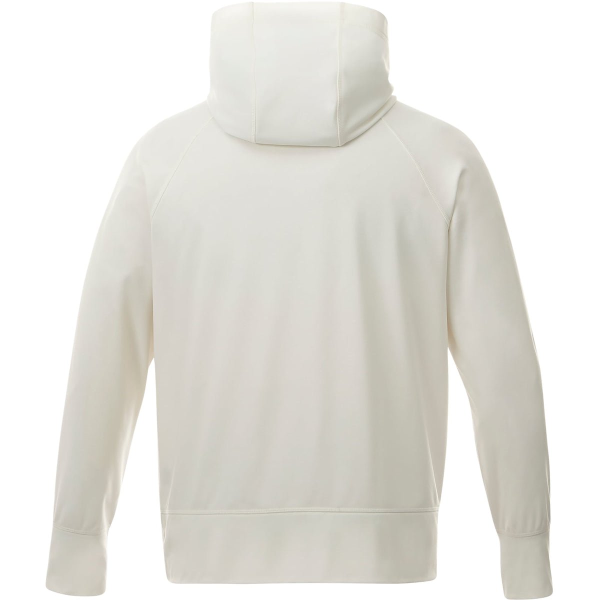 Coville Knit Hoodie with Thumb Holes for Men Debossing - Whte - Back Flat