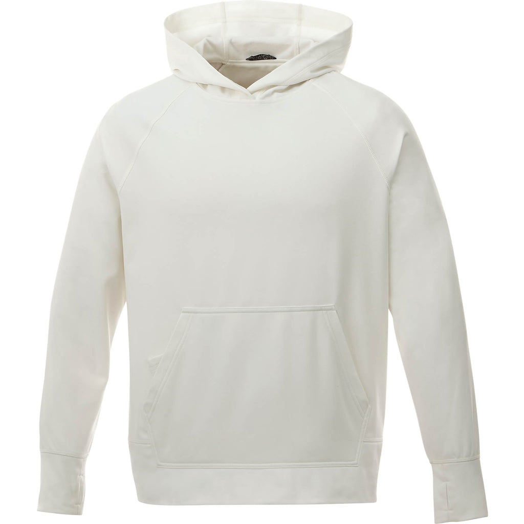Coville Knit Hoodie with Thumb Holes for Men Debossing - Whte - Front Flat
