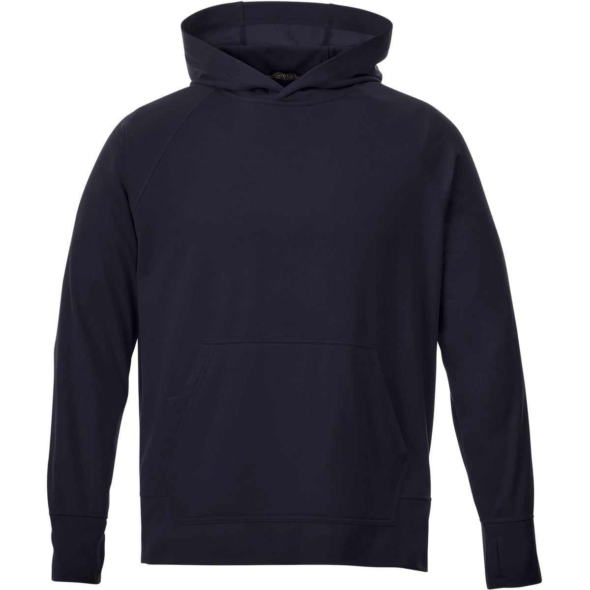 Coville Knit Hoodie with Thumb Holes for Men Embroidery - Navy - Front Flat