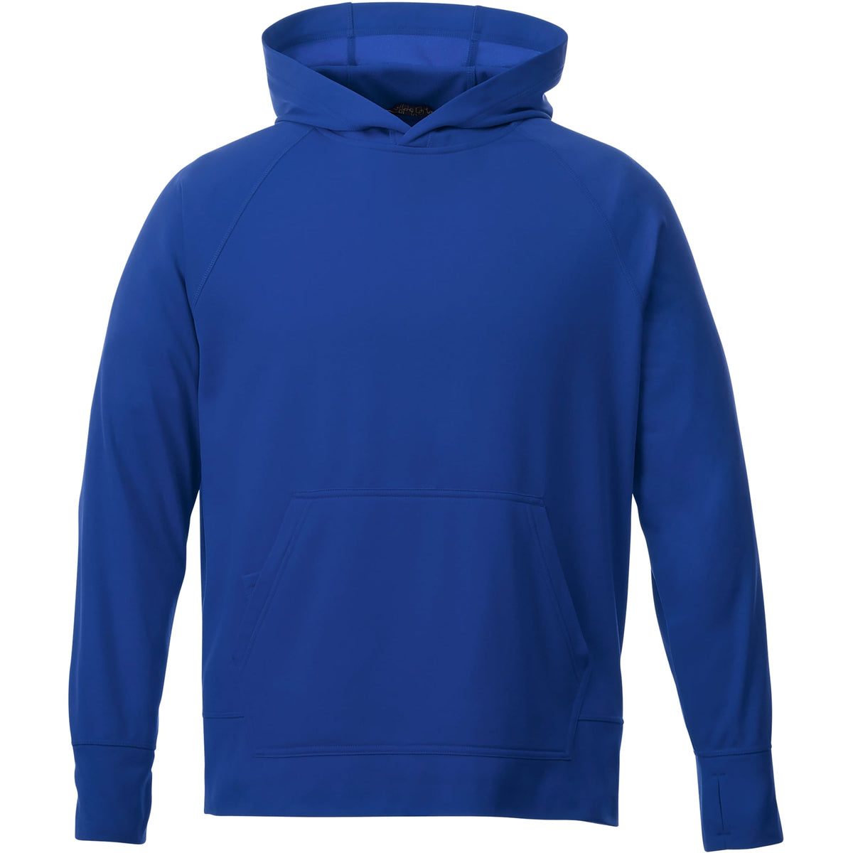 Coville Knit Hoodie with Thumb Holes for Men Embroidery - New Royal - Front Flat