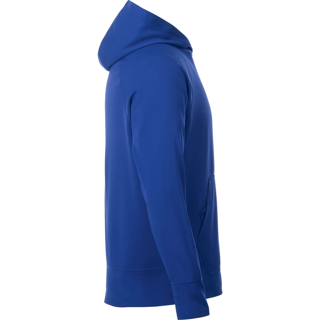 Coville Knit Hoodie with Thumb Holes for Men Embroidery - New Royal - Right Side