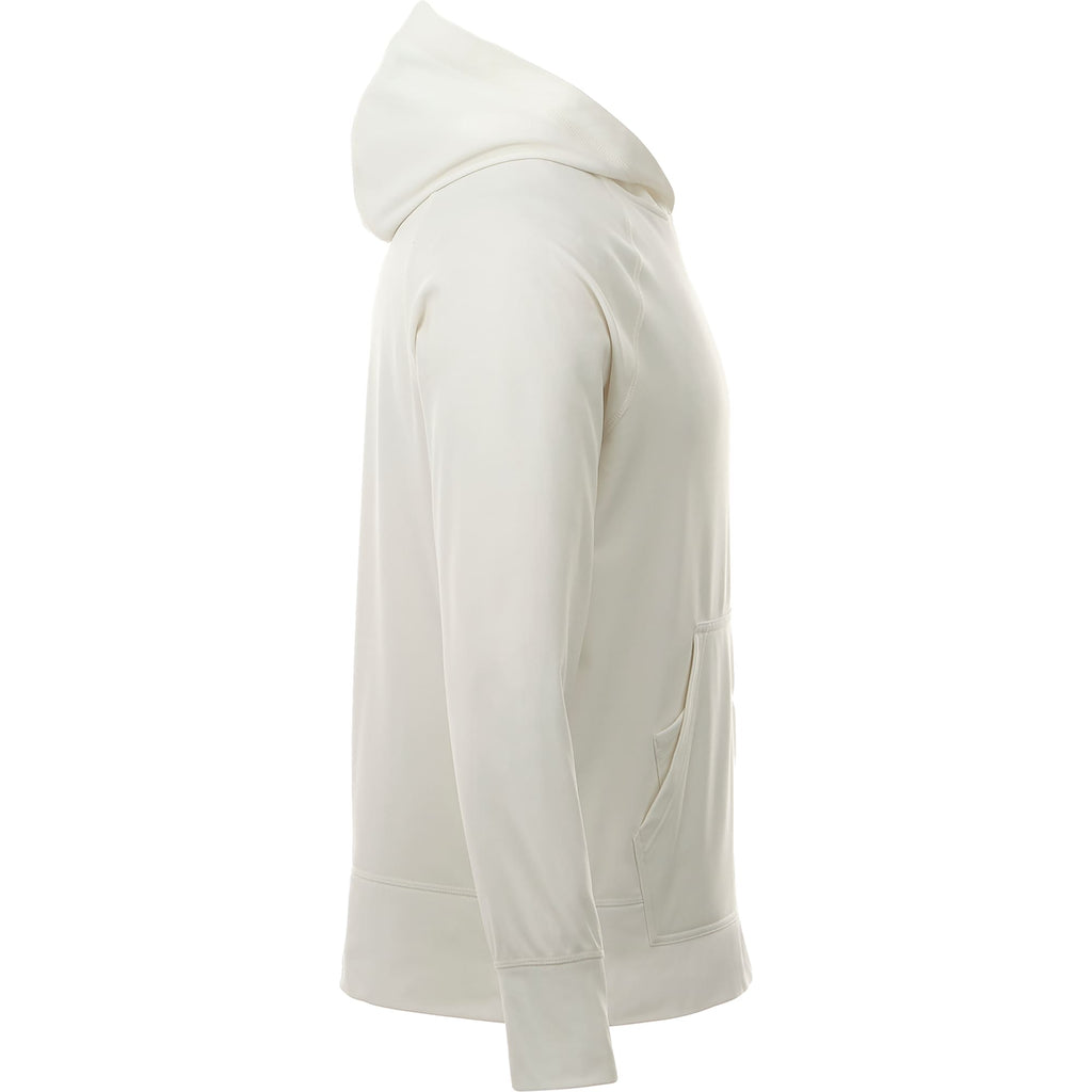Coville Knit Hoodie with Thumb Holes for Men Embroidery - White/White - Right Side