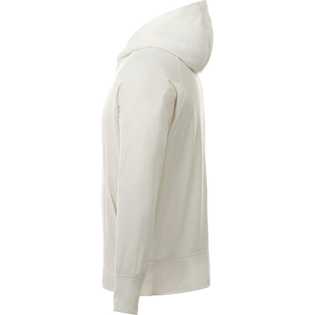 Coville Knit Hoodie with Thumb Holes for Men Embroidery - Whte - Left Side