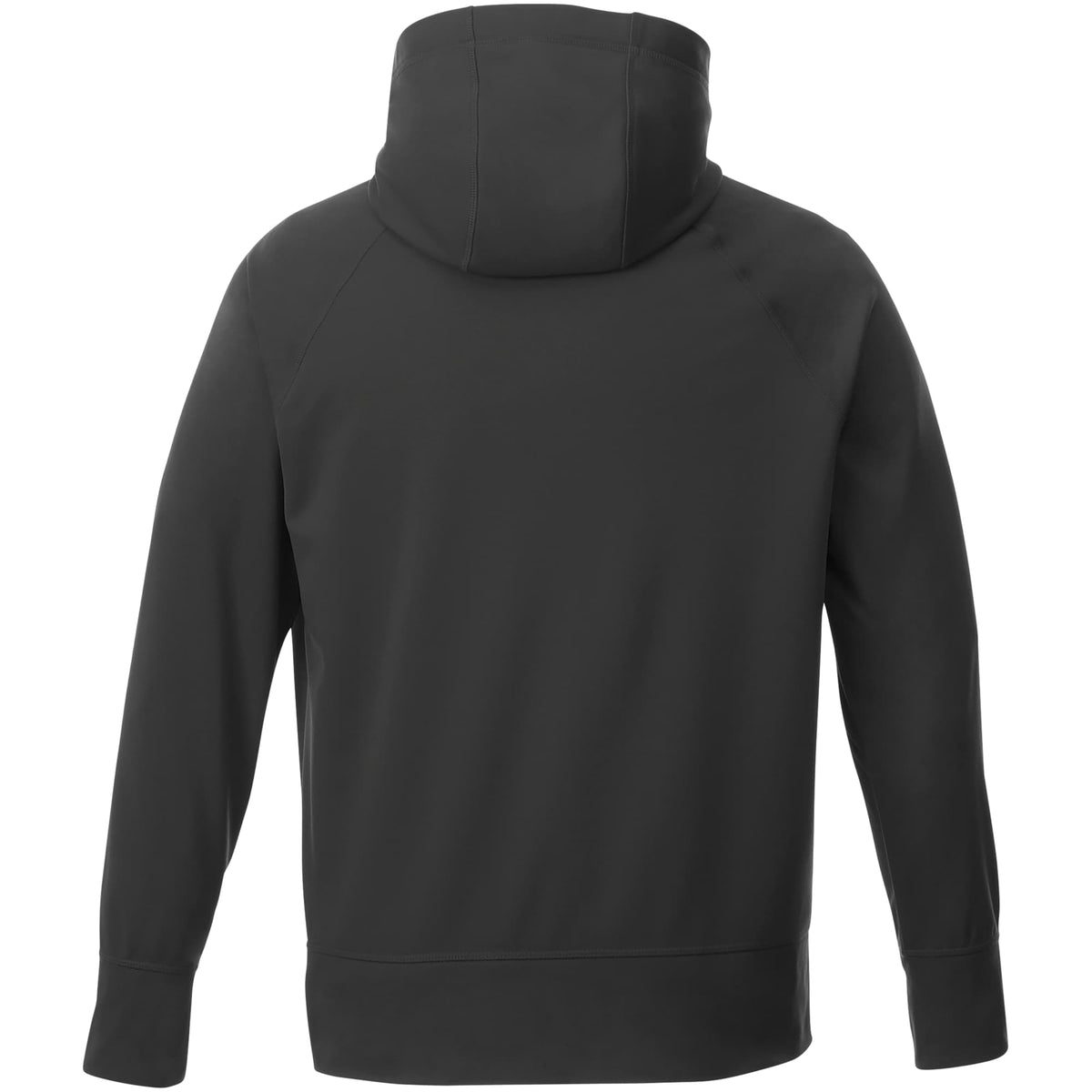 Coville Knit Hoodie with Thumb Holes for Men Transfer - Black - Back Flat